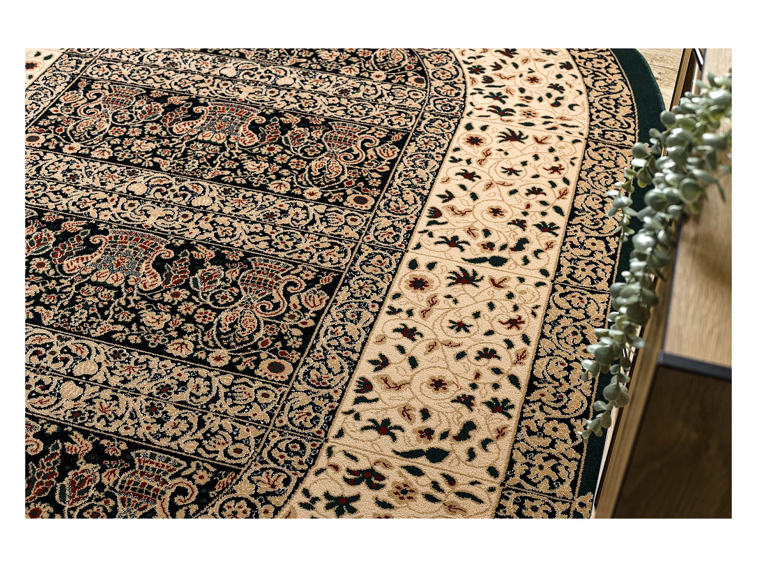 Dywan wełniany POLONIA owal WITRAŻ szmaragd 200x300 cm