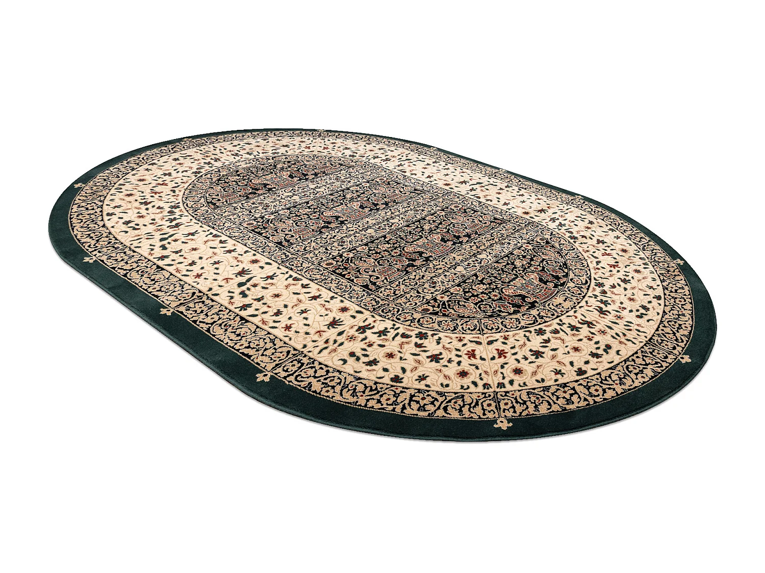Tapis en laine POLONIA ovale VITRAIL émeraude 200x300 cm