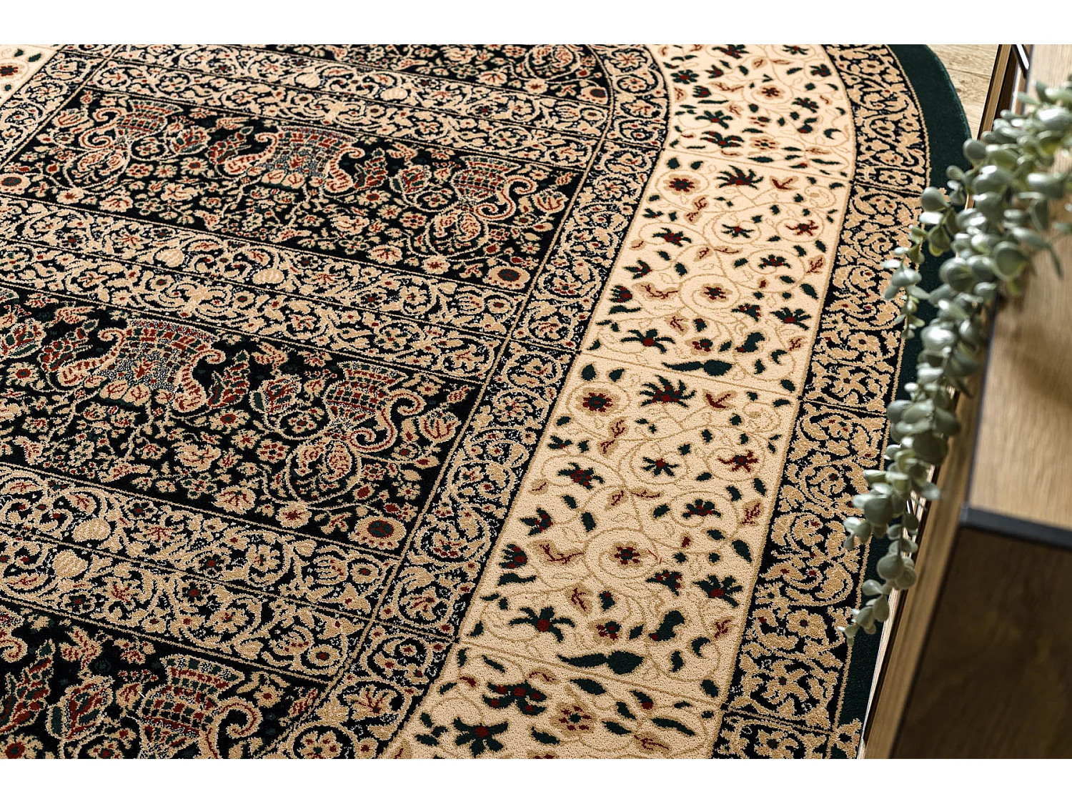 Tapis en laine POLONIA ovale VITRAIL émeraude 200x300 cm