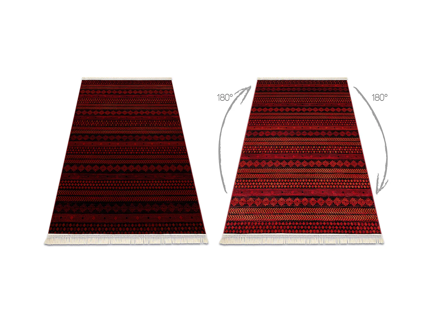 Tapis ORIENT 5132 bordeaux / noir Oriental, à franges 200x290 cm