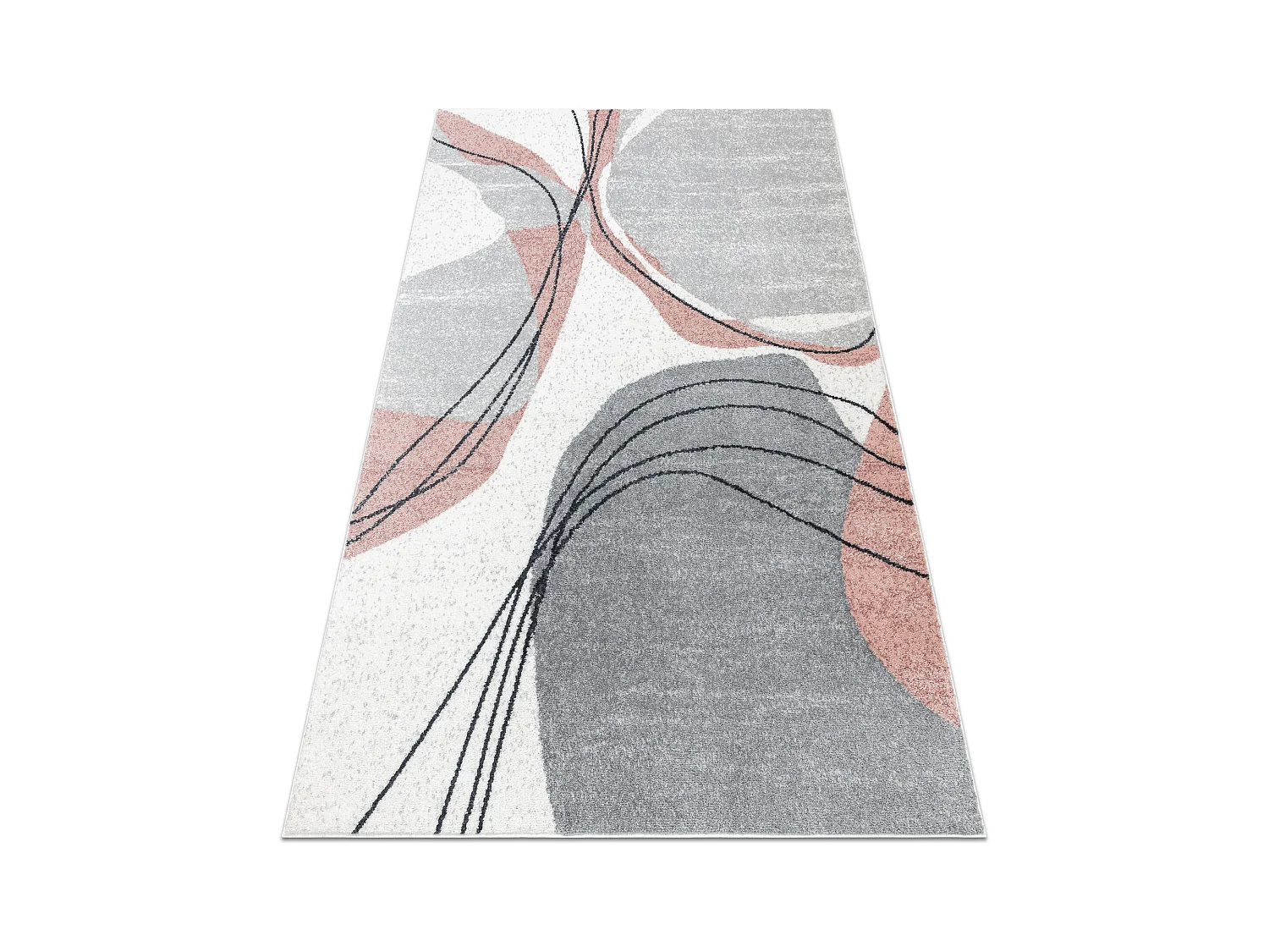 Teppich FUSION 5868 weiß / dunkelrosa - Linien, modern, abstrakt 120x170 cm