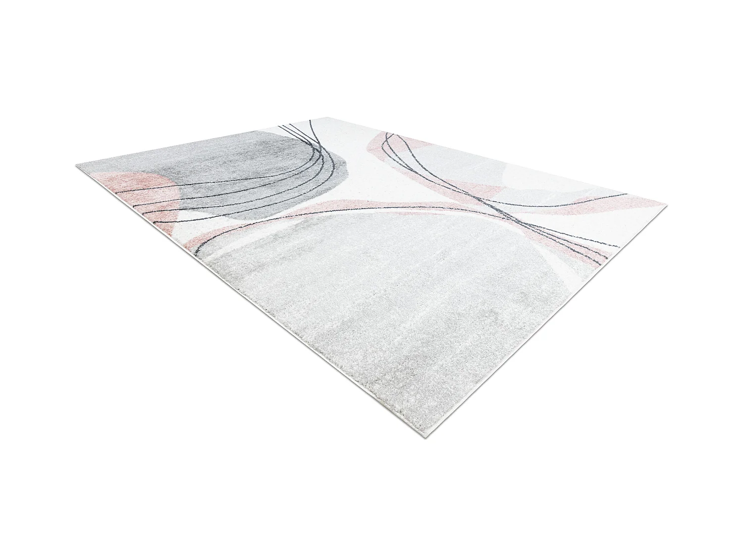 Teppich FUSION 5868 weiß / dunkelrosa - Linien, modern, abstrakt 120x170 cm
