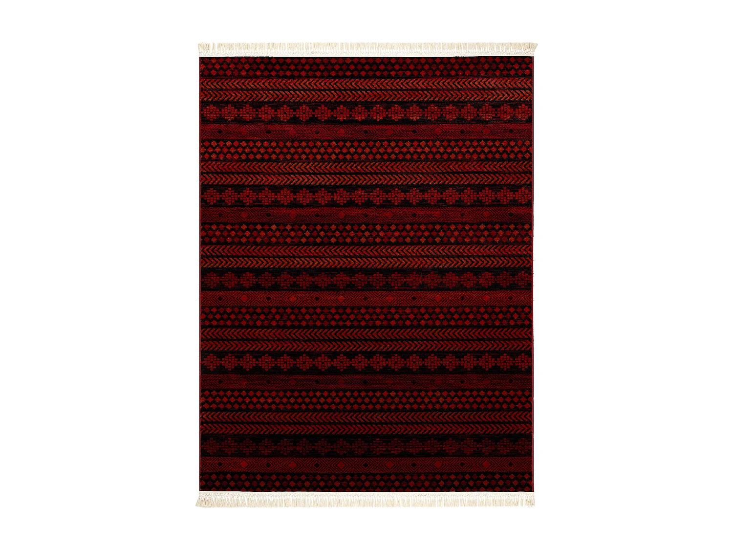 ORIENT 5132 Teppich burgund / schwarz Orientalisch, mit Fransen 100x200 cm