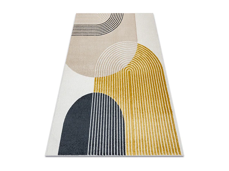 Tapis FUSION 0240 crème / jaune - Géométrique, moderne, abstrait 160x220 cm
