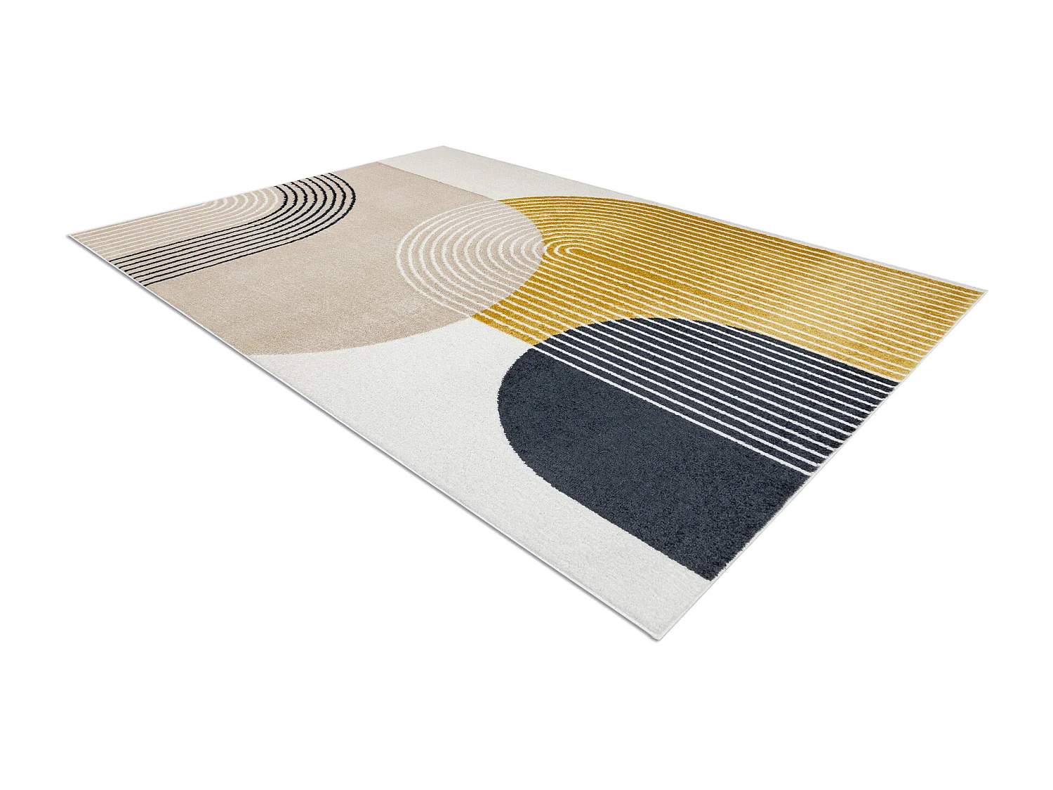 Tapis FUSION 0240 crème / jaune - Géométrique, moderne, abstrait 160x220 cm