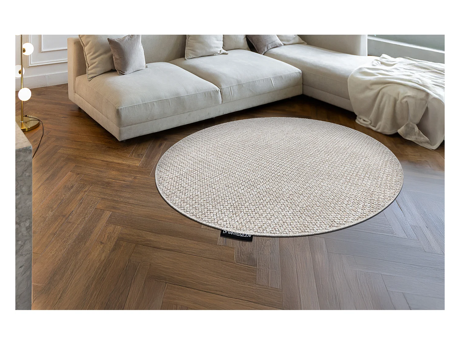 Dywan CASABLANCA LOOP koło beż pętelkowy, miękki cercle 100 cm