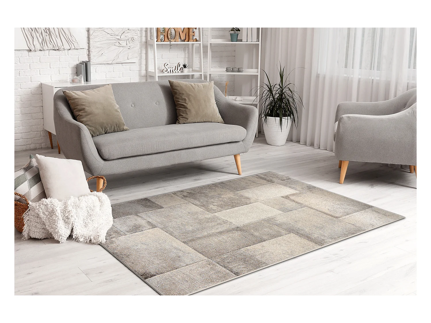 Teppich FUSION 1200 creme / beige - Geometrisch, modern, abstrakt 160x220 cm