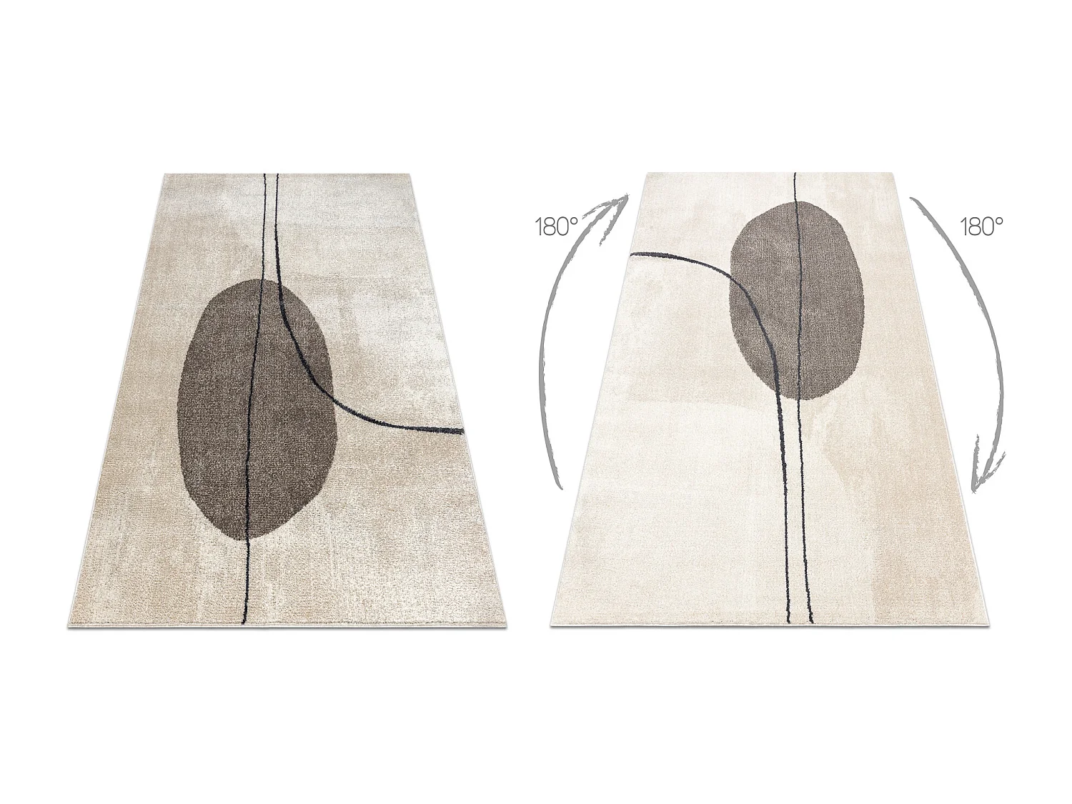 Tapis FUSION 0808 crème / beige - Géométrique, moderne, abstrait 80x150 cm