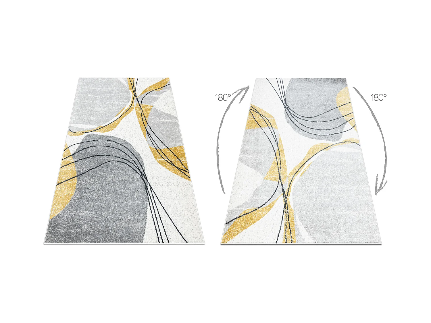 Teppich FUSION 5868 weiß / gelb - Linien, modern, abstrakt 200x290 cm