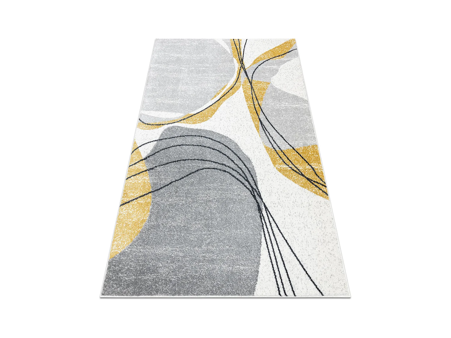 Tapis FUSION 5868 blanc / jaune - Lignes, moderne, abstrait 200x290 cm