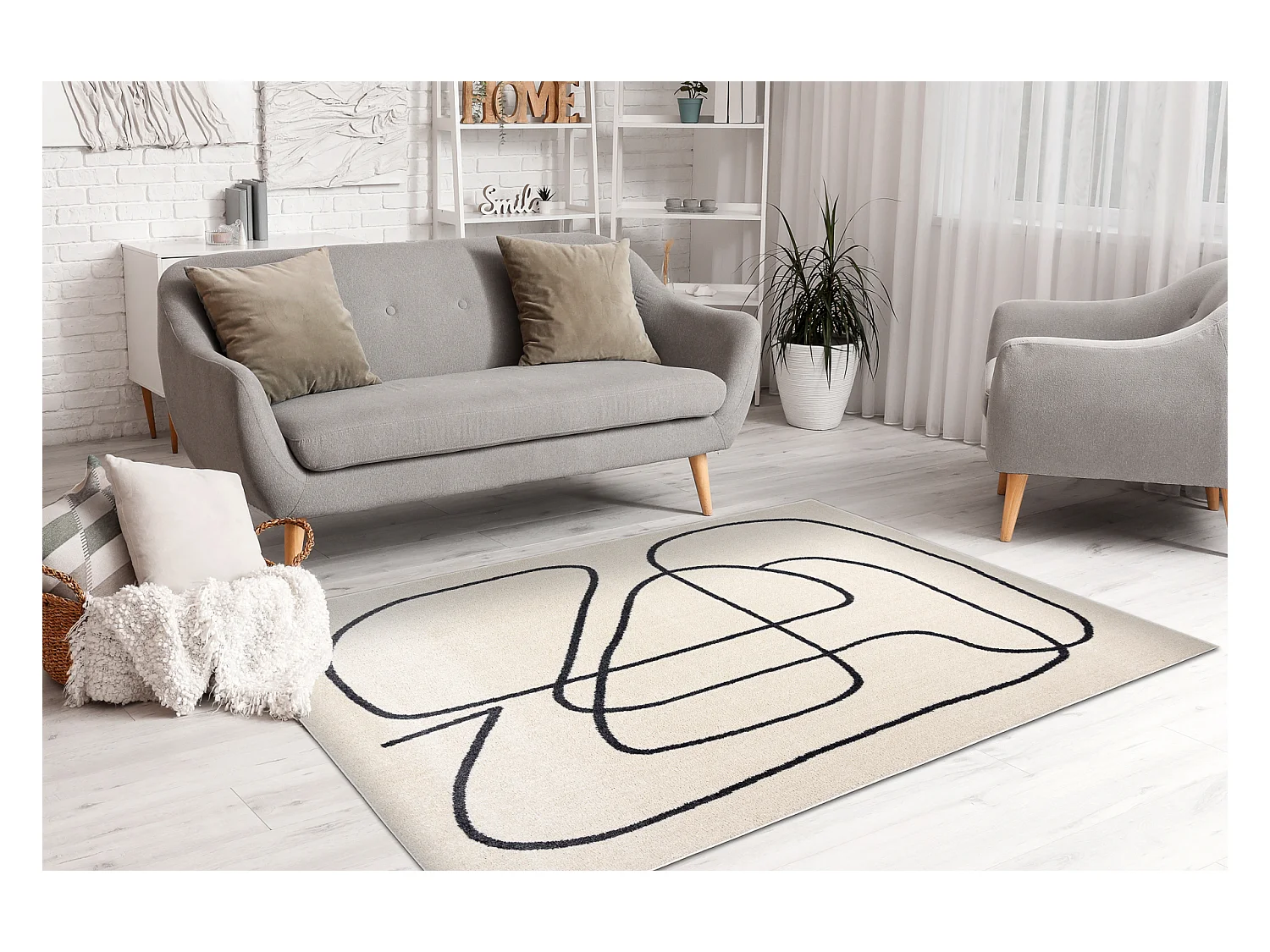 Tapis FUSION 8297 crème / gris foncé - Lignes, moderne, abstrait 160x220 cm