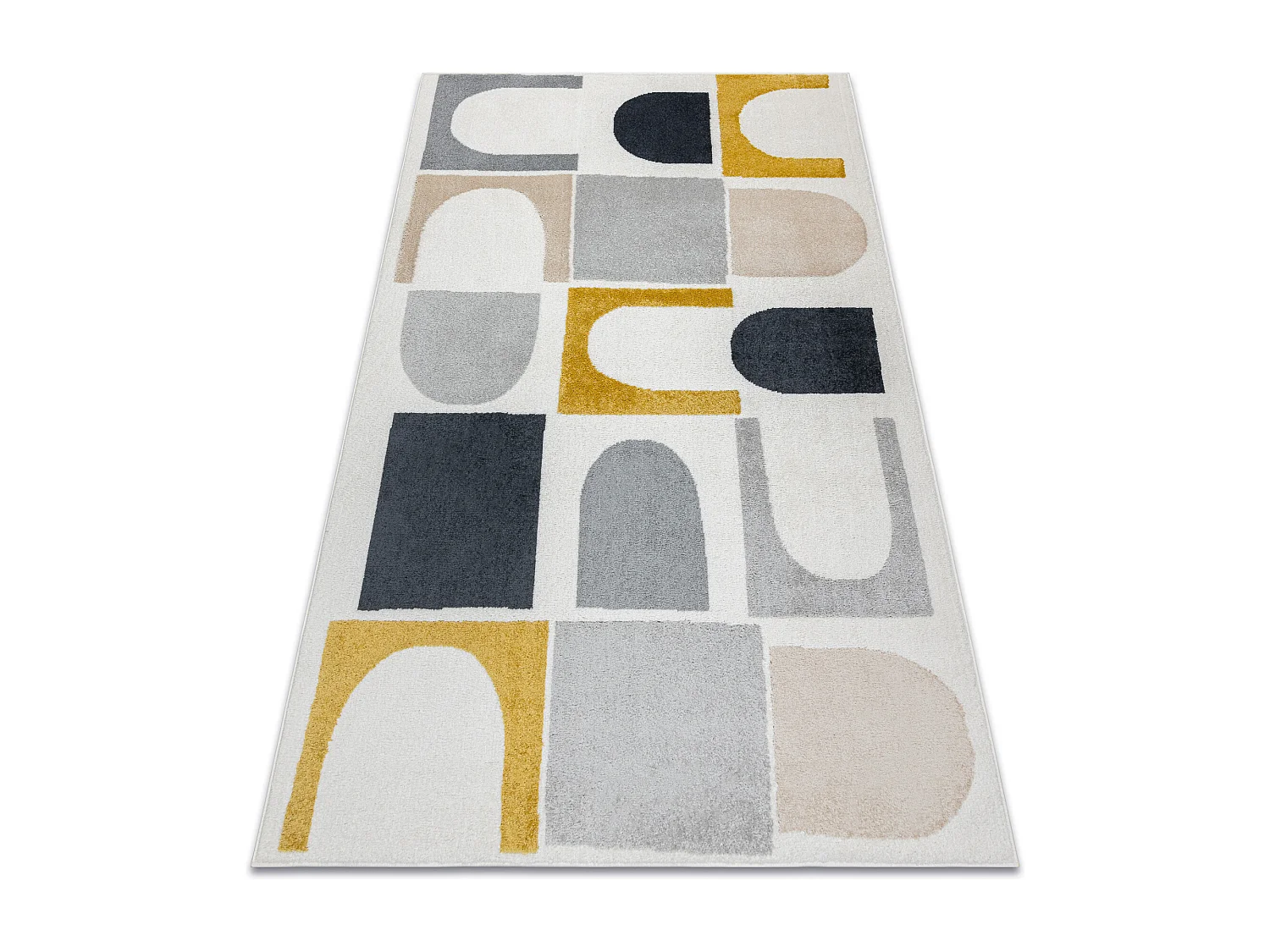 Dywan FUSION 0213 biały / żółty - Geometryczny, nowoczesny, abstra 200x290 cm