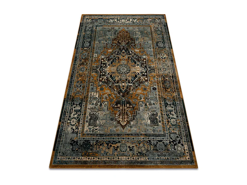 Tapis en laine POLONIA ALHAMBRA Ornement, cadre cognac  235x350 cm