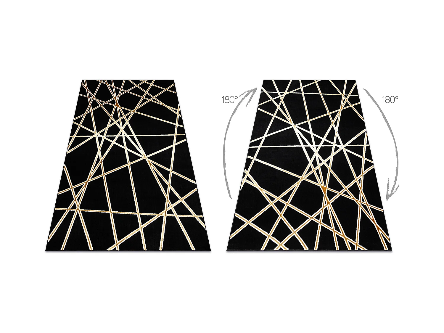 Tapis ALLURE 1964 Géométrique - Structurel, élégant, glamour noir  180x270 cm