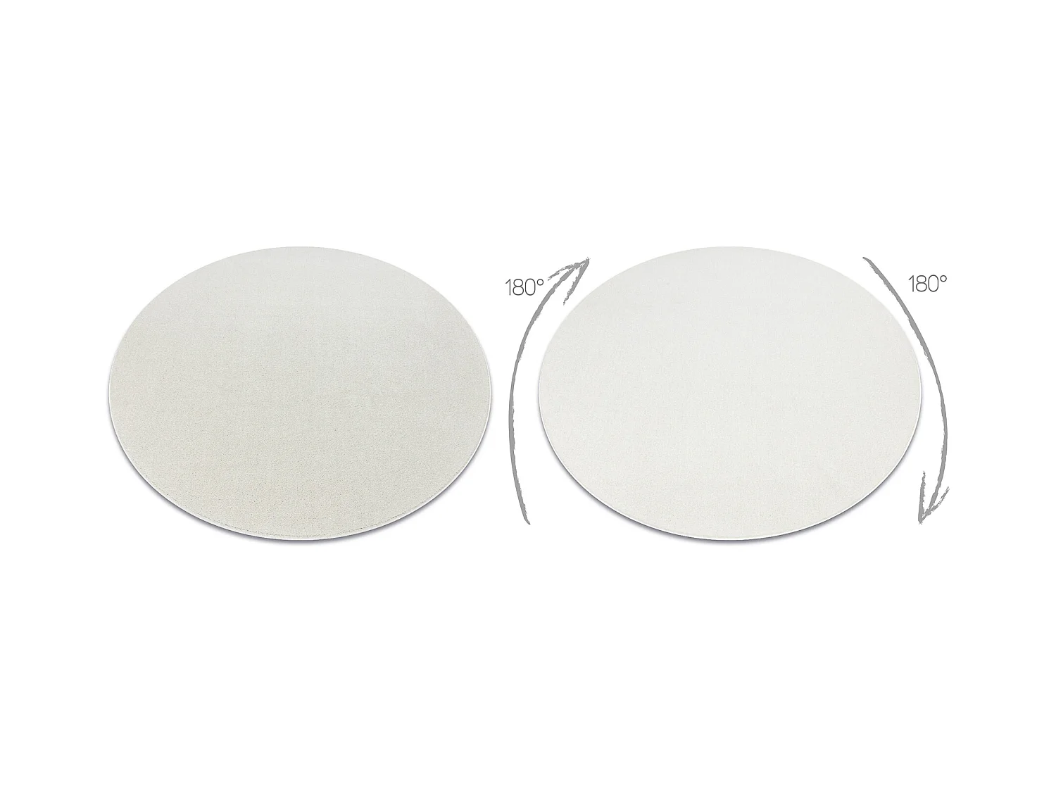 ETON PLUS Teppich Kreis creme, einfarbig, einheitlich, schlicht cercle 150 cm