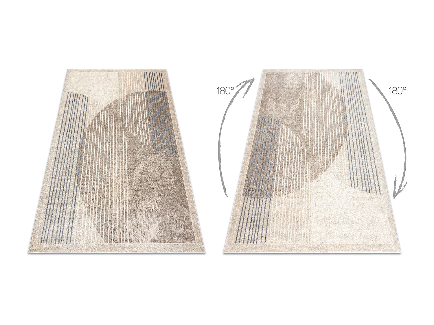 Tapis FUSION 0815 crème / beige - Géométrique, moderne, abstrait 280x370 cm