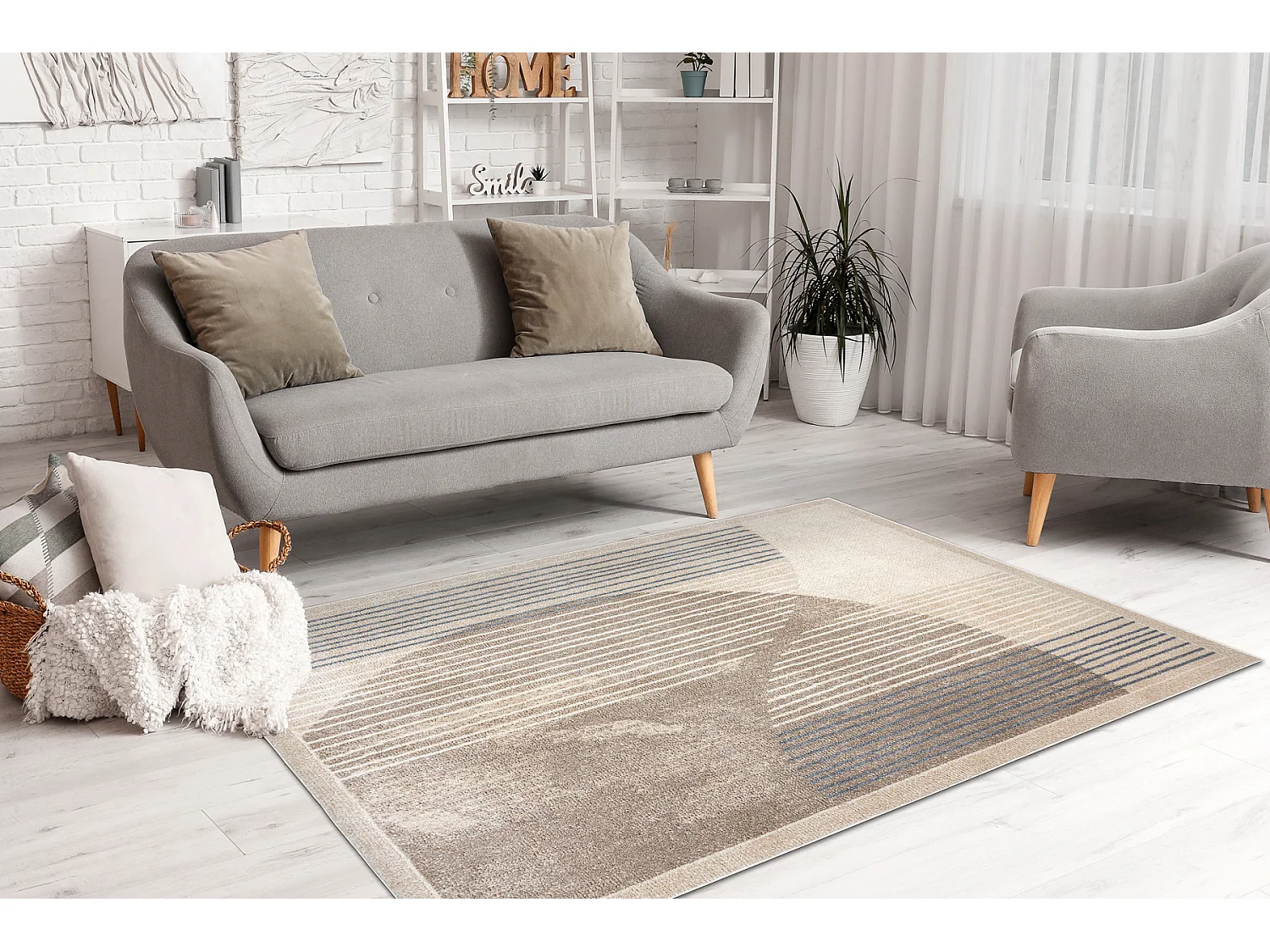 Tapis FUSION 0815 crème / beige - Géométrique, moderne, abstrait 280x370 cm