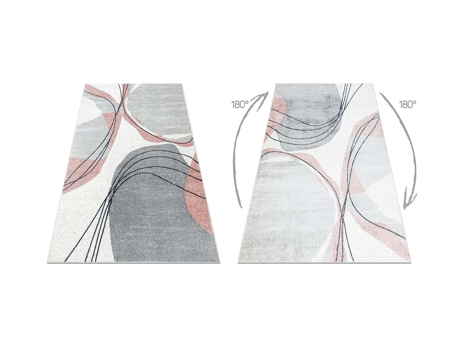 Tappeto FUSION 5868 bianca / rosa scuro - Linee, moderno, astratto 180x270 cm