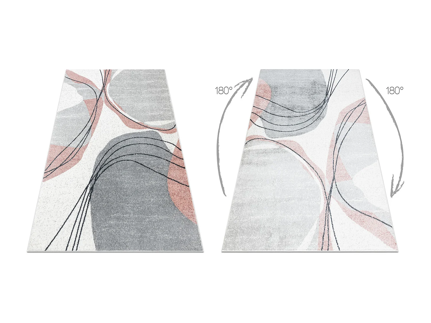 Dywan FUSION 5868 biały / ciemny róż - Linie, nowoczesny, abstrakcy 180x270 cm