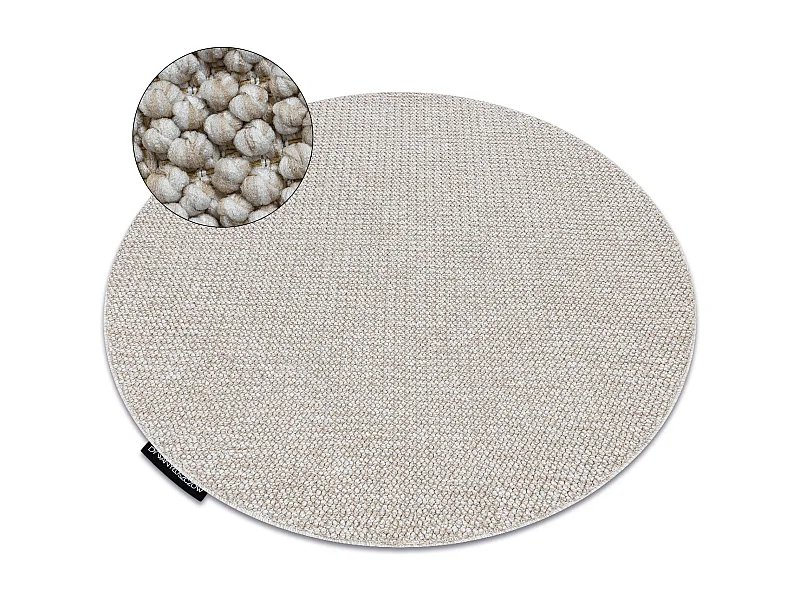 Tapis CASABLANCA LOOP cercle beige, bouclé, doux cercle 133 cm