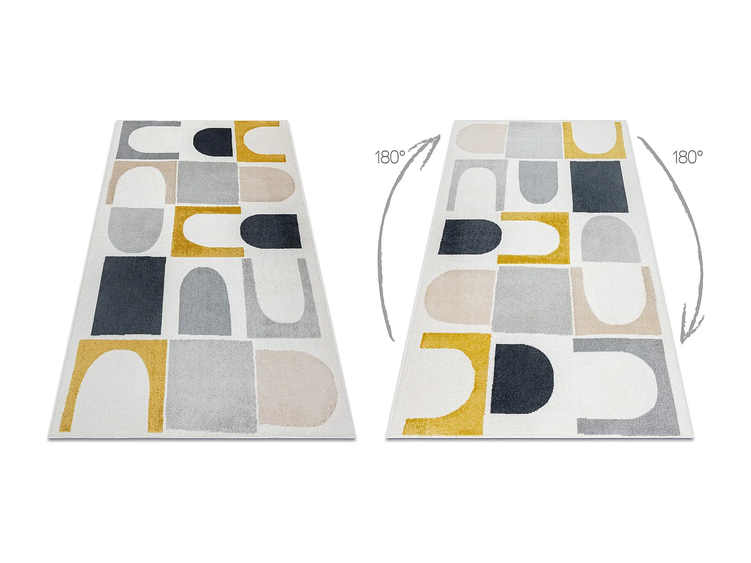 Dywan FUSION 0213 biały / żółty - Geometryczny, nowoczesny, abstra 80x150 cm