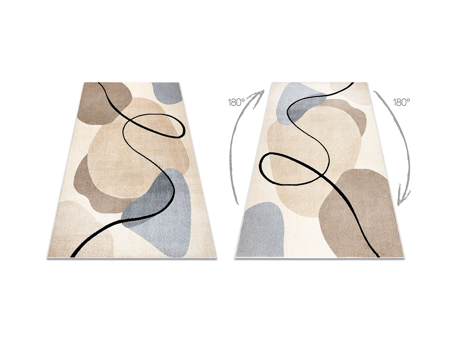 Teppich FUSION 9213 creme / beige - Geometrisch, modern, abstrakt 180x270 cm