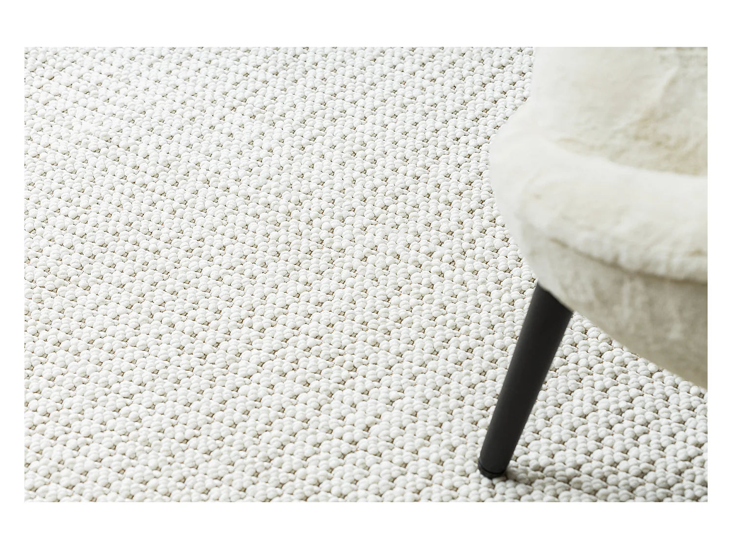 Dywan CASABLANCA LOOP koło biały pętelkowy, miękki cercle 150 cm