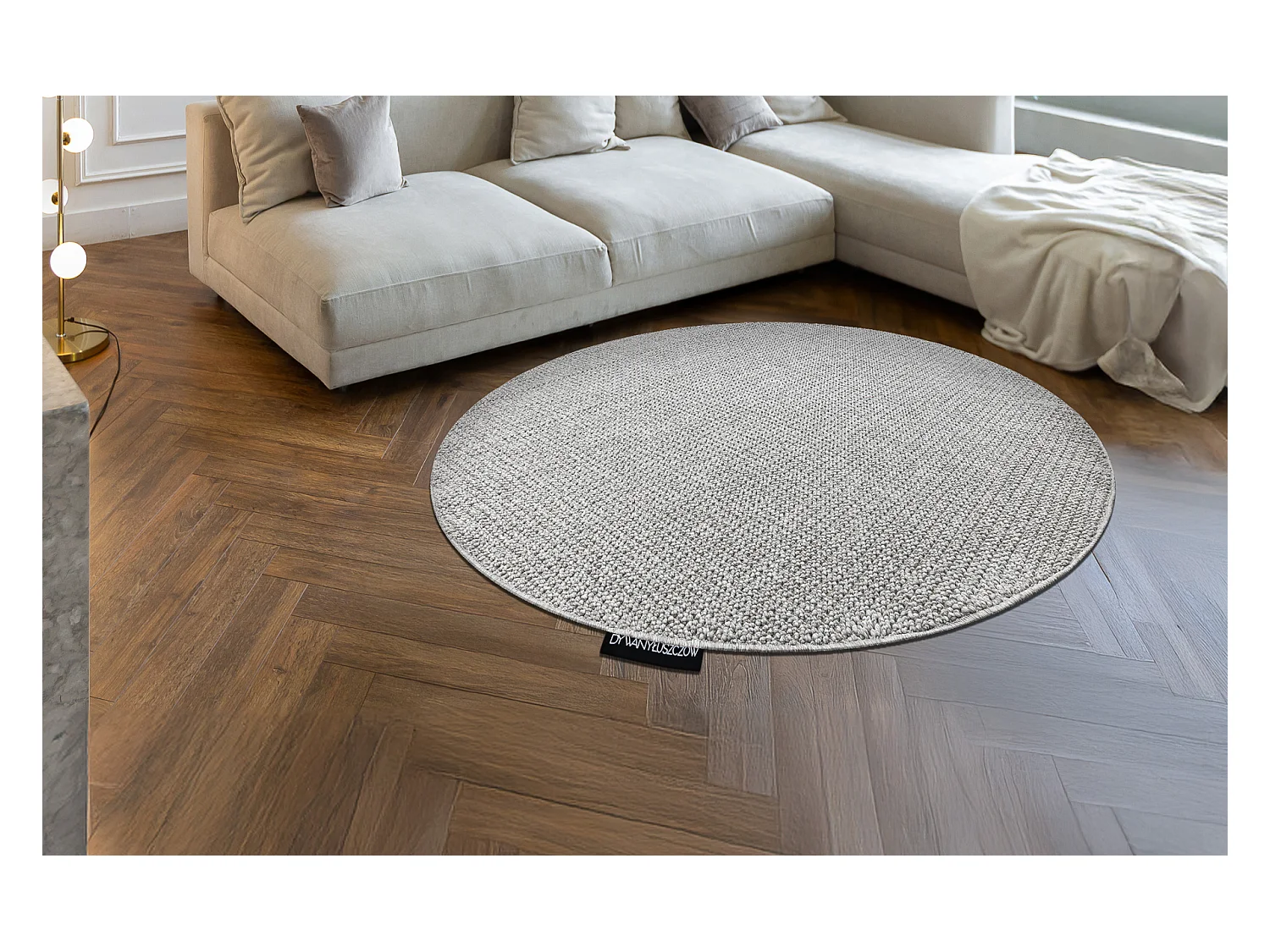 Tapis CASABLANCA LOOP cercle gris clair, bouclé, doux cercle 150 cm