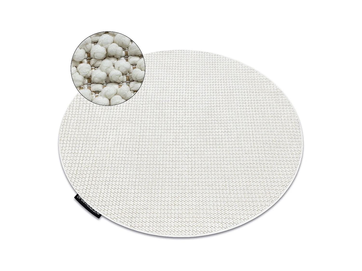 Tapis CASABLANCA LOOP cercle blanc, bouclé, doux cercle 80 cm