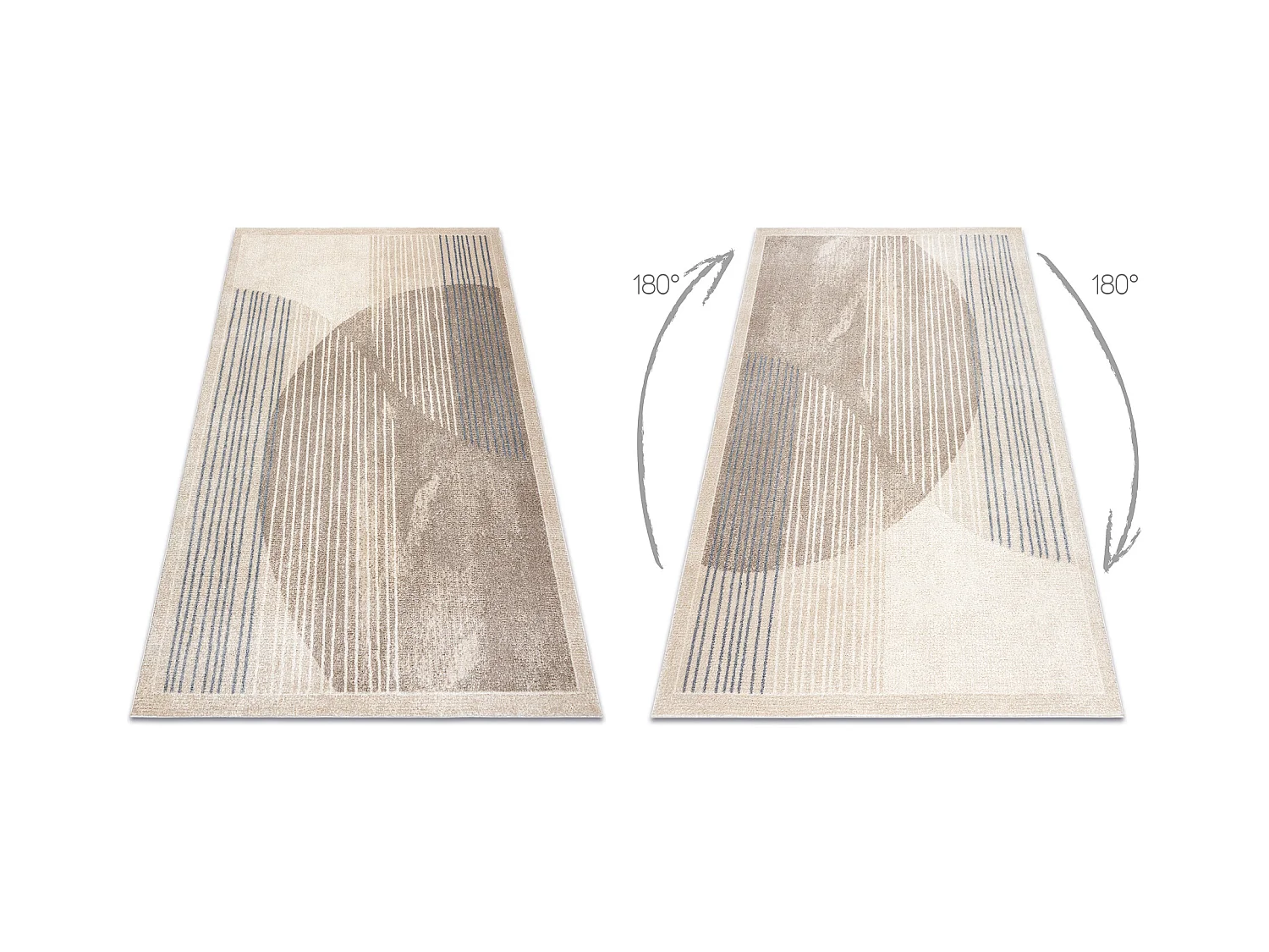 Tapis FUSION 0815 crème / beige - Géométrique, moderne, abstrait 140x190 cm