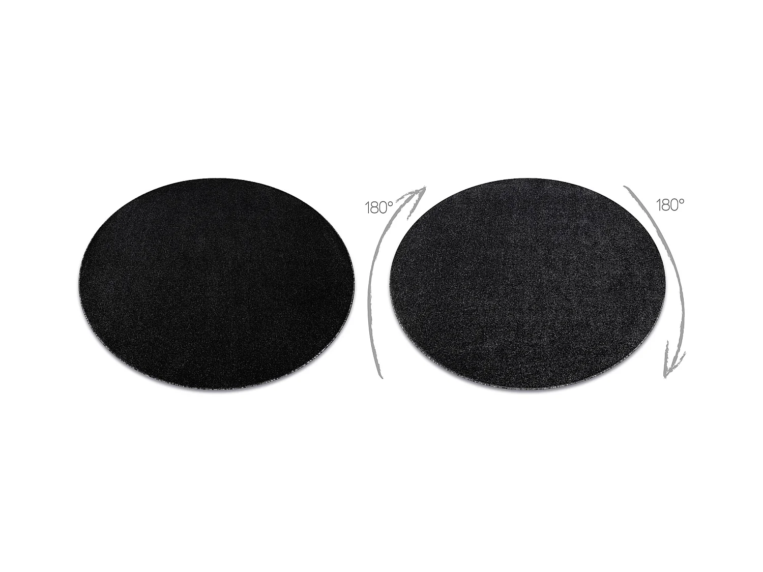 ETON PLUS Teppich Kreis Melange Anthrazit / Silber cercle 200 cm