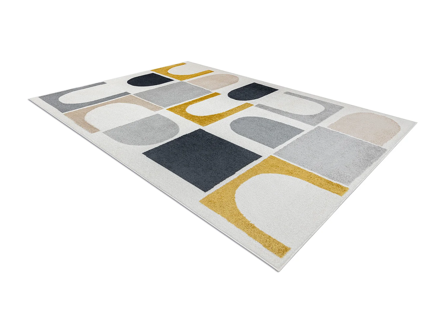 Dywan FUSION 0213 biały / żółty - Geometryczny, nowoczesny, abstra 280x370 cm
