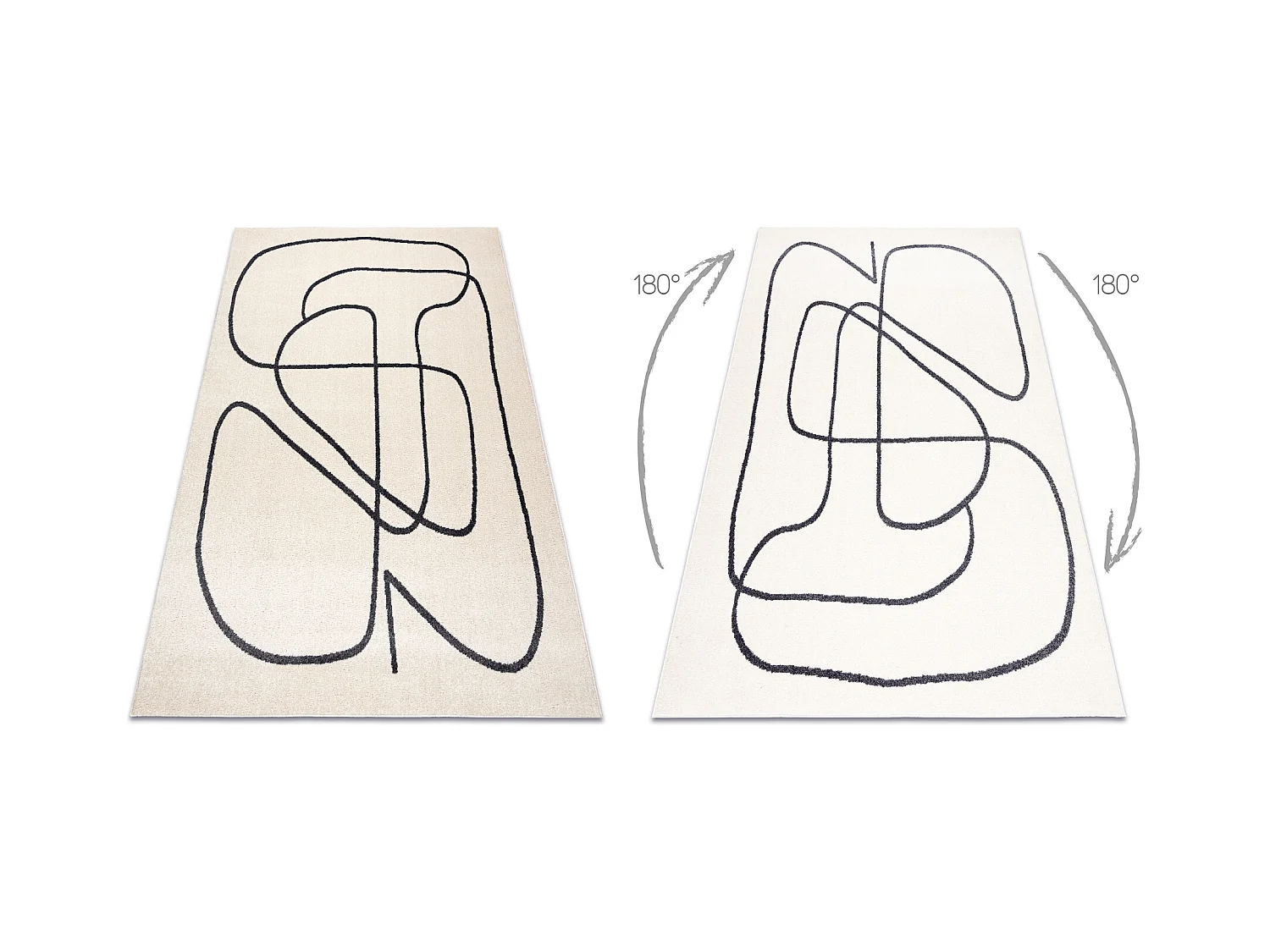 Tapijt FUSION 8297 crème / donker grijskleuring - Lijnen, modern, abs 240x330 cm