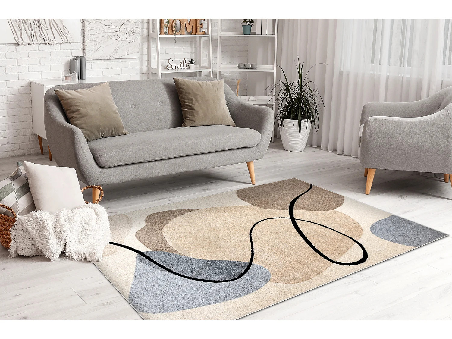 Teppich FUSION 9213 creme / beige - Geometrisch, modern, abstrakt 80x150 cm