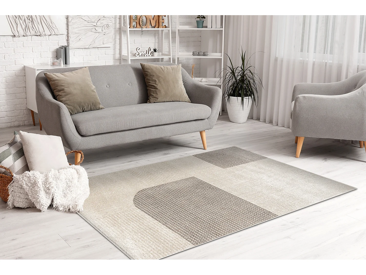 Tapijt FUSION 0805 crème / beige - Geometrisch, modern, abstract 280x370 cm