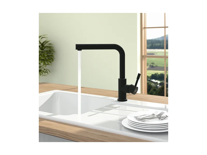 Robinet cuisine avec douchette VILLEROY ET BOCH Steel Shower window noir mat