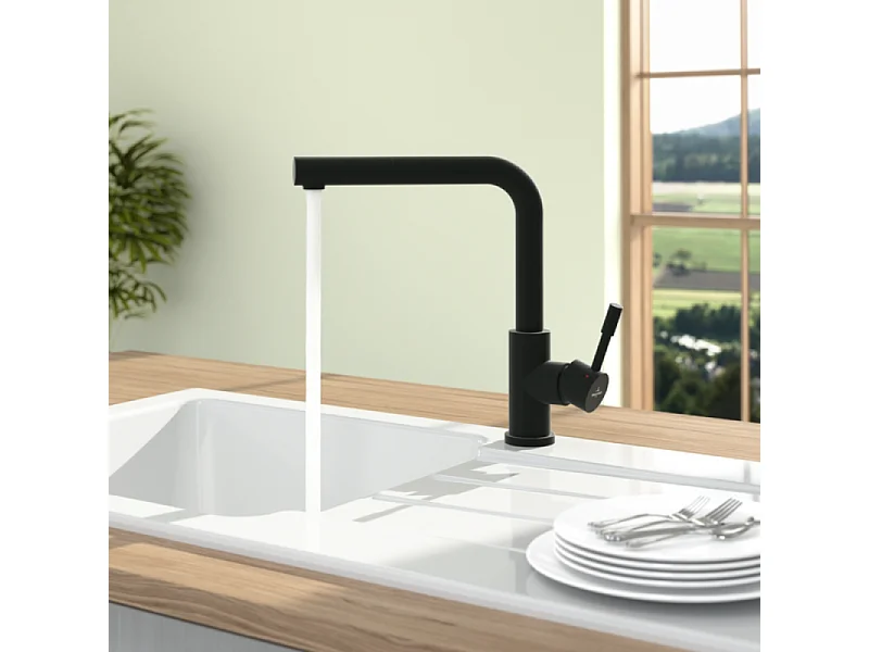 Robinet cuisine avec douchette VILLEROY ET BOCH Steel Shower window noir mat