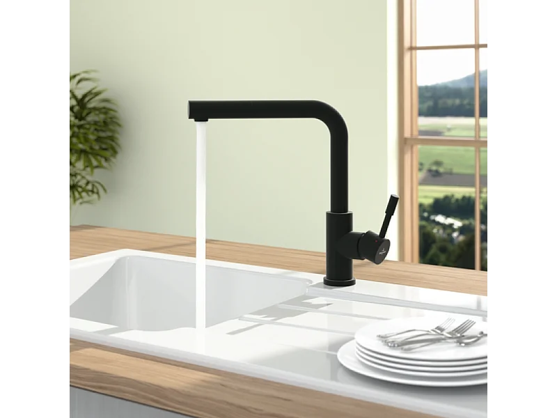 Robinet cuisine avec douchette VILLEROY ET BOCH Steel Shower window noir mat