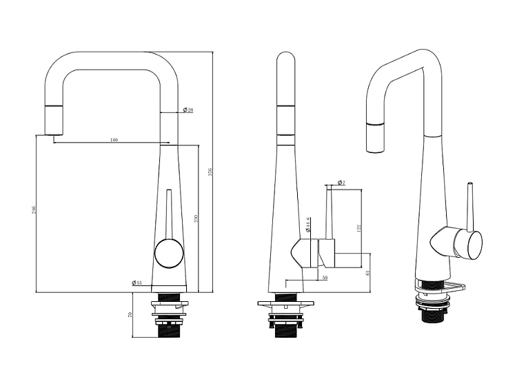 Robinet de cuisine avec douchette VILLEROY & BOCH Konic noir mat