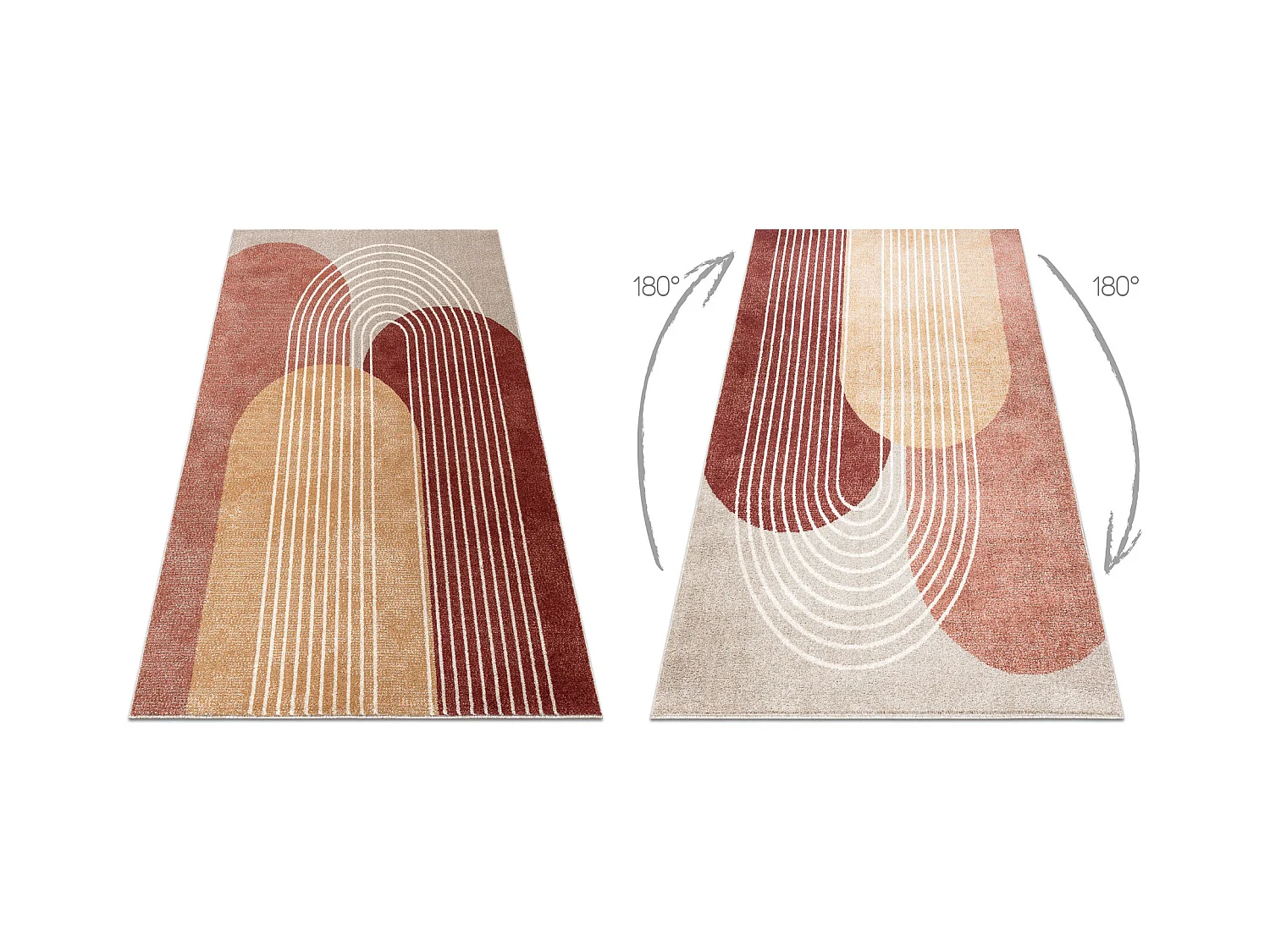Alfombra FUSION 0810 beige / terracota - Geométrica, moderna, abstrac 80x150 cm