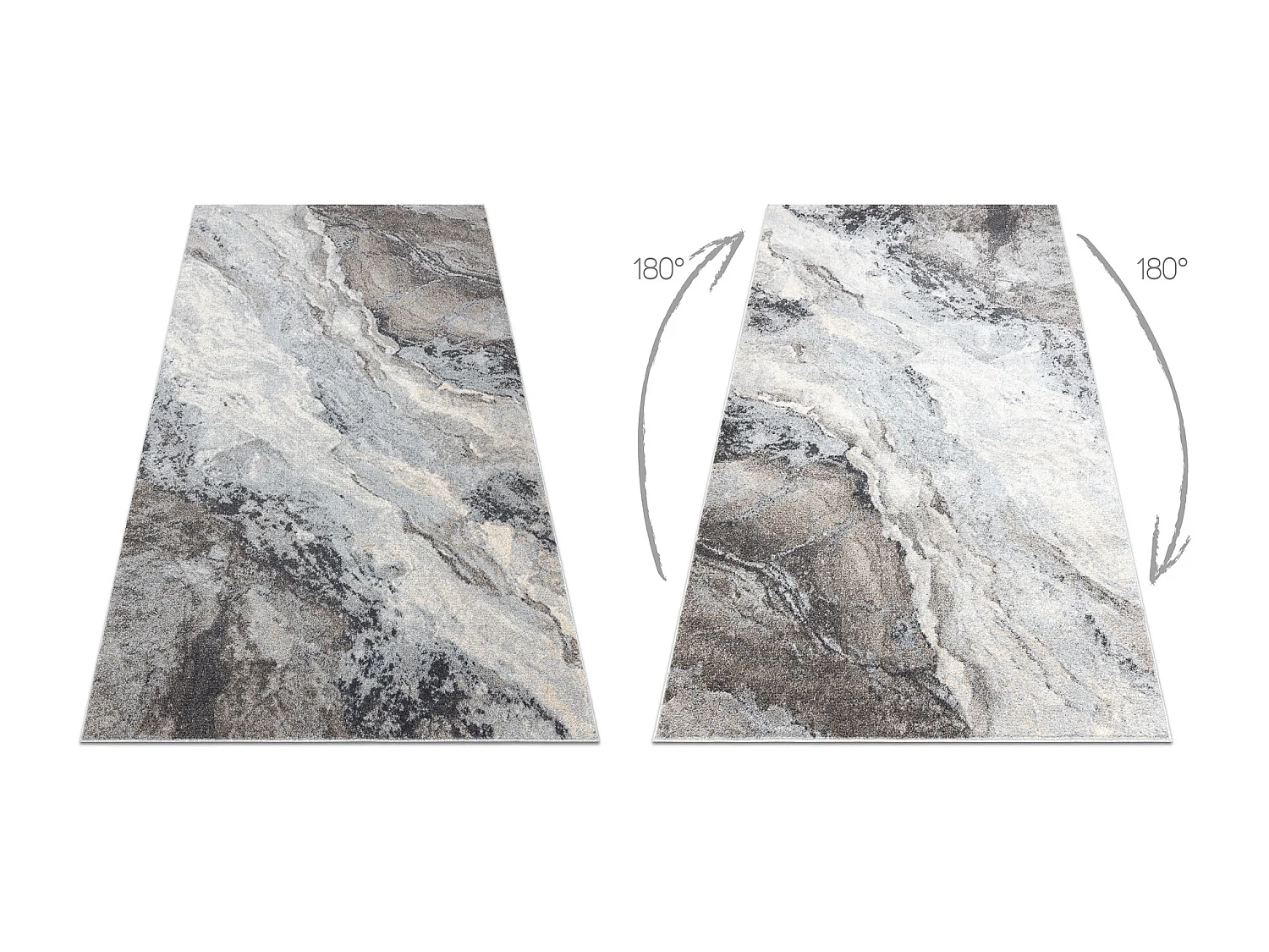 Teppich FUSION 9613 hellgrau / dunkelgrau - Marmor, modern, abstrakt 160x220 cm