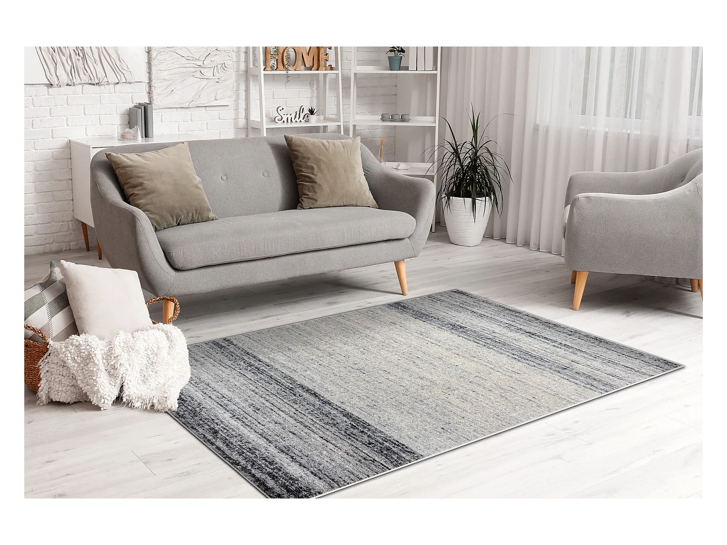 Tapis FUSION 8252 gris clair / gris foncé - Mélange, moderne, abstra 140x190 cm
