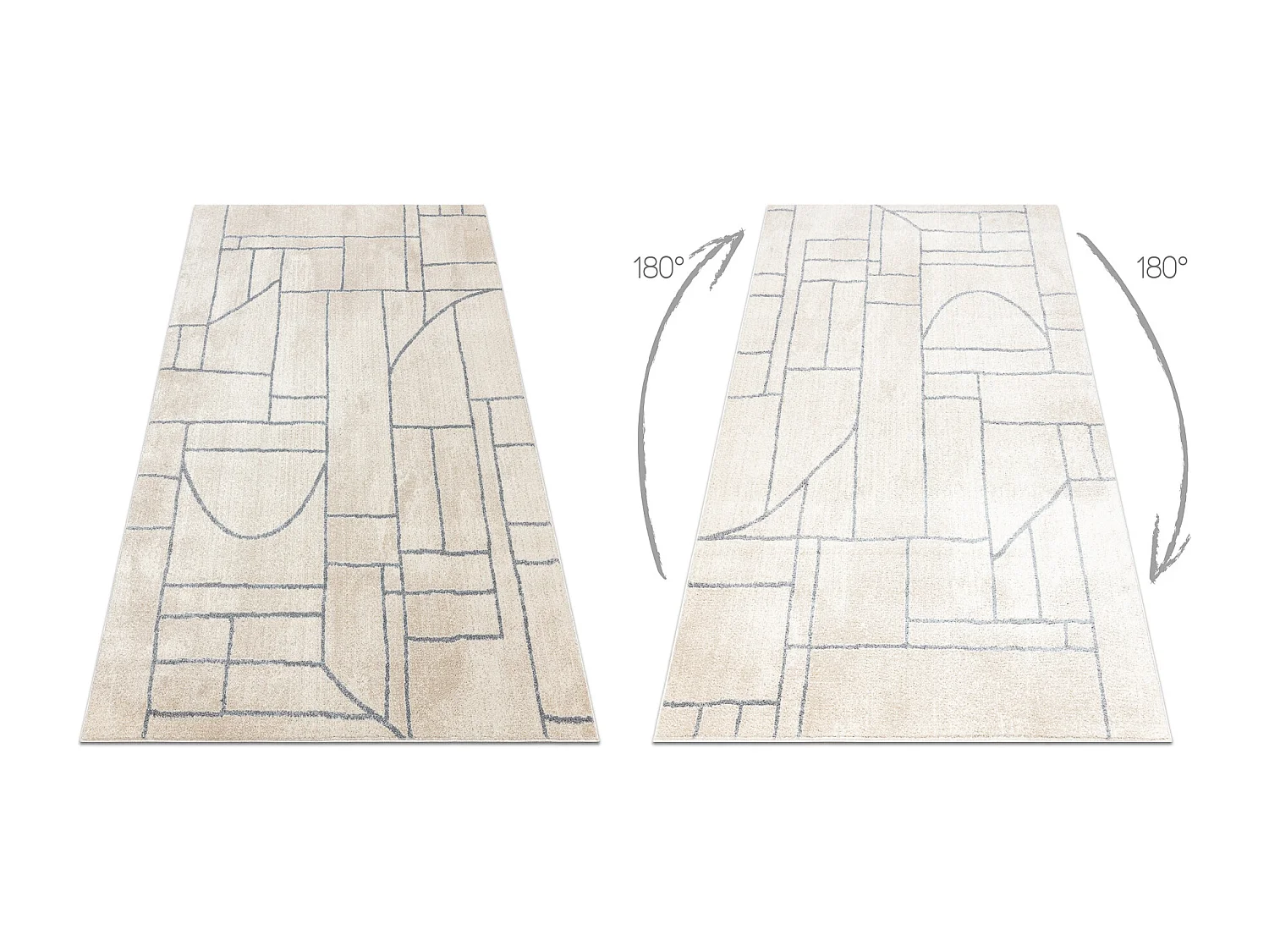 Tappeto FUSION 0806 crema / grigio chiaro - Geometrico, moderno, astra 180x270 cm