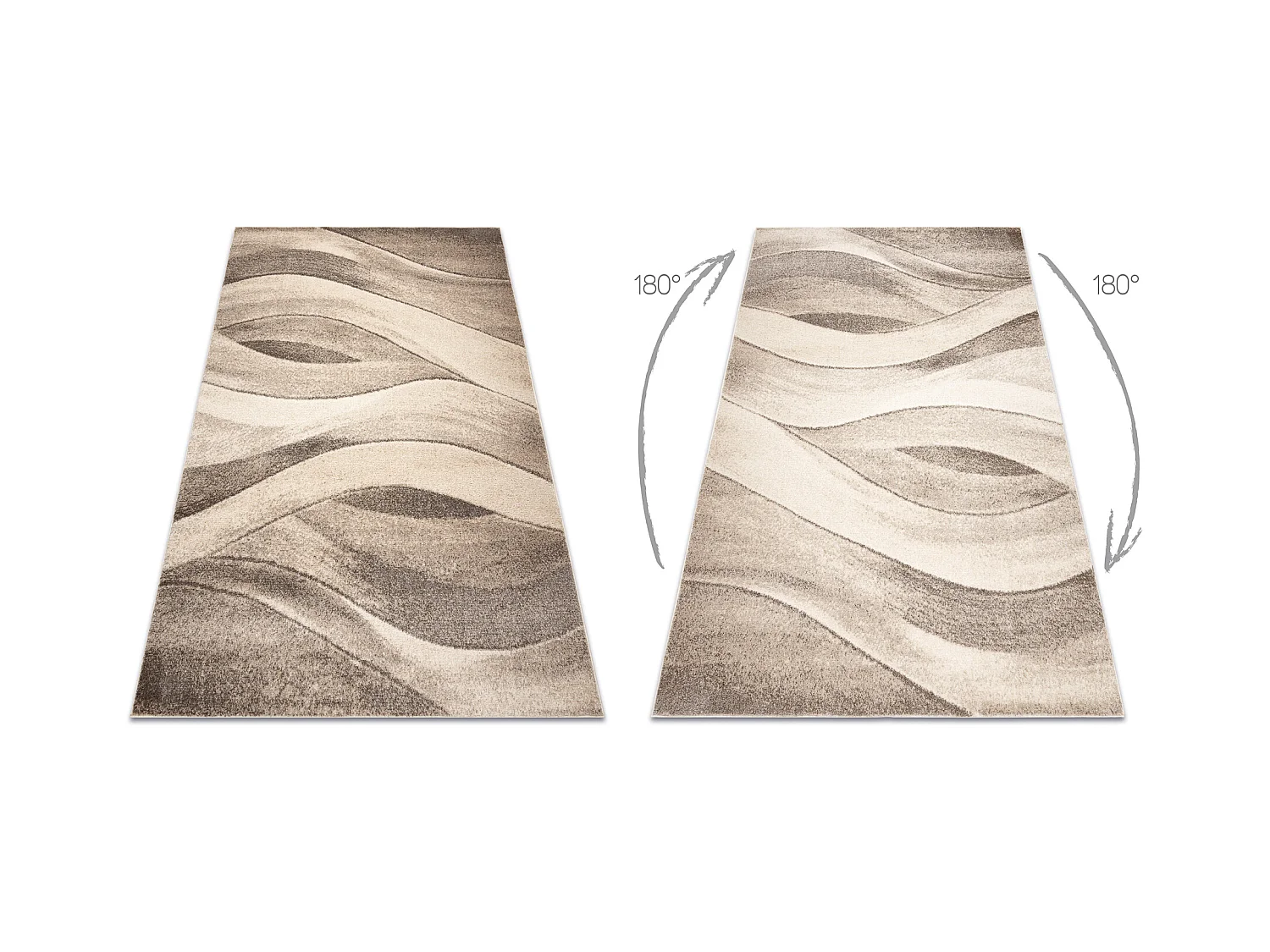 Alfombra FUSION 1617 beige / crema - Ondas, moderna, abstracta 180x270 cm