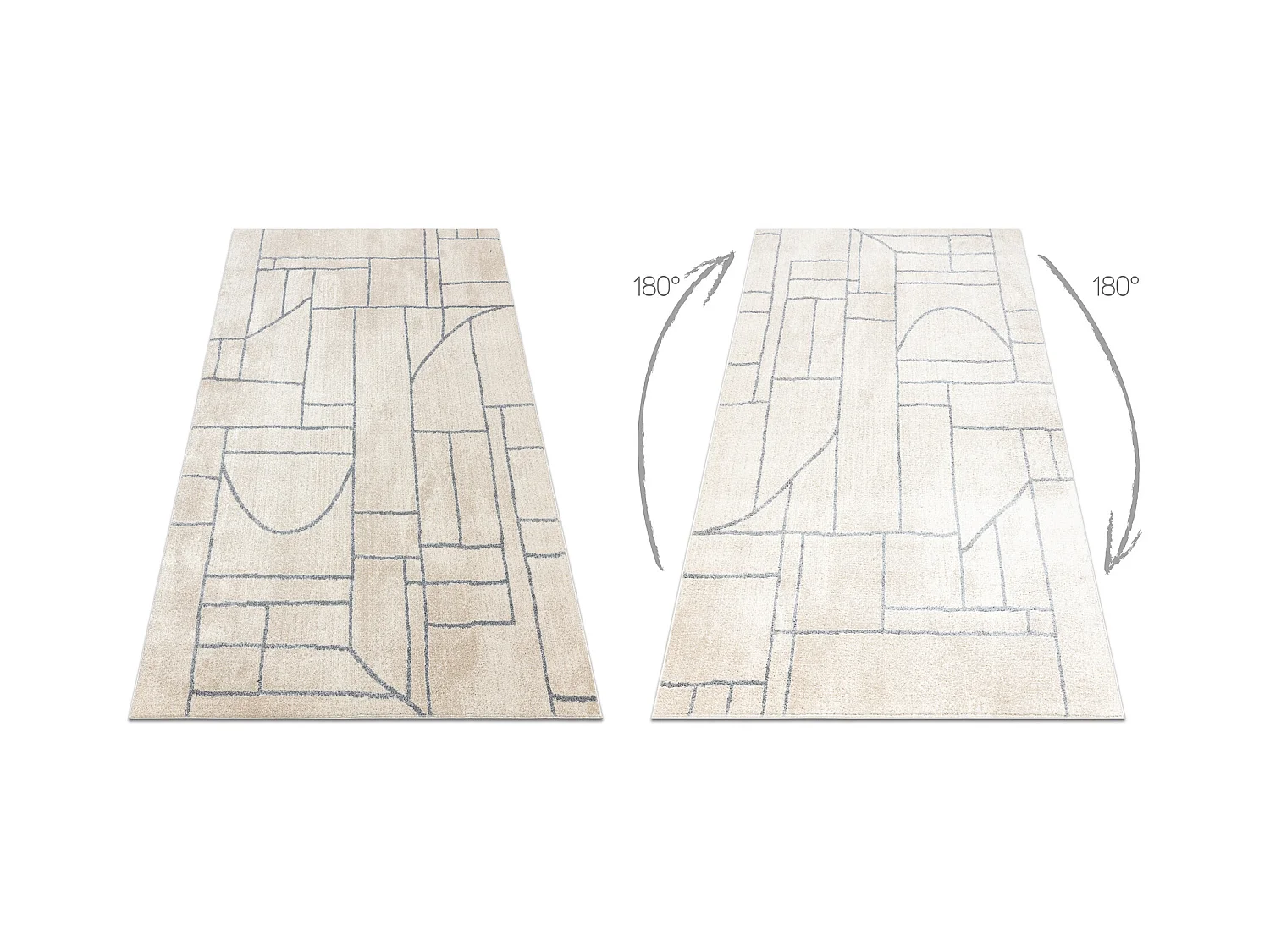 Teppich FUSION 0806 creme / hellgrau - Geometrisch, modern, abstrakt 240x330 cm