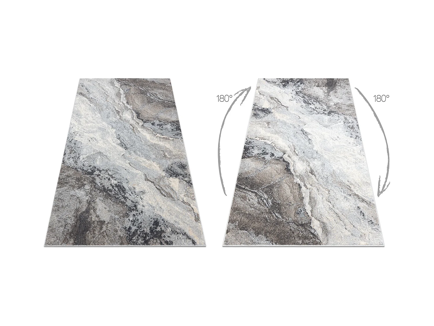 Alfombra FUSION 9613 gris claro / gris oscuro - Mármol, moderna, abst 240x330 cm