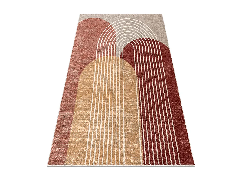 Dywan FUSION 0810 beż / terakota - Geometryczny, nowoczesny, abstrakc 280x370 cm