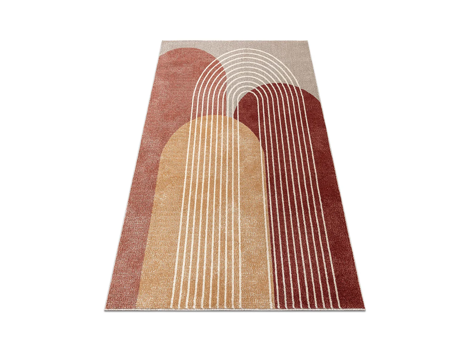 Tapijt FUSION 0810 beige / terracotta - Geometrisch, modern, abstract 280x370 cm