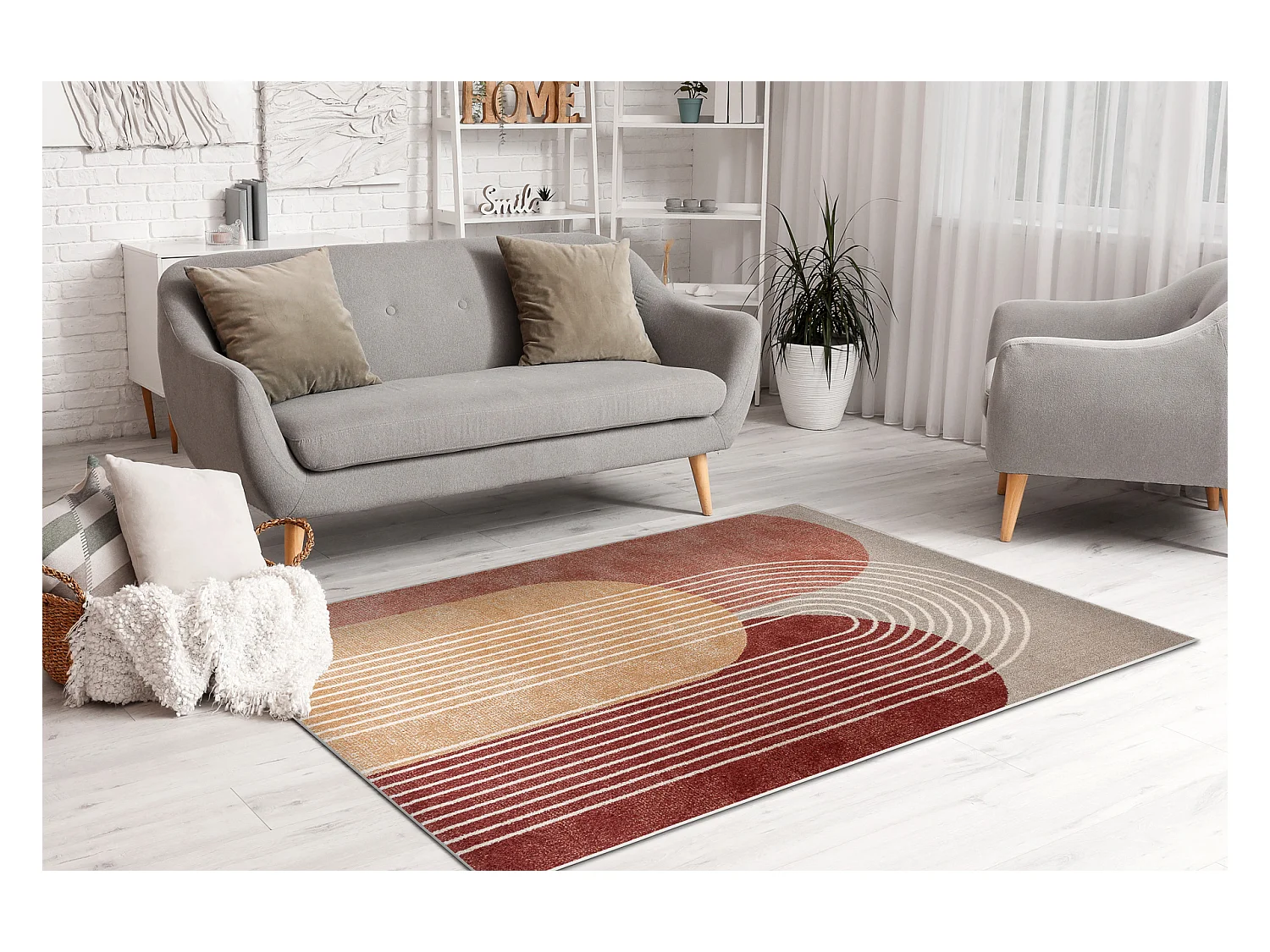 Tapis FUSION 0810 beige / terre cuite - Géométrique, moderne, abstra 280x370 cm