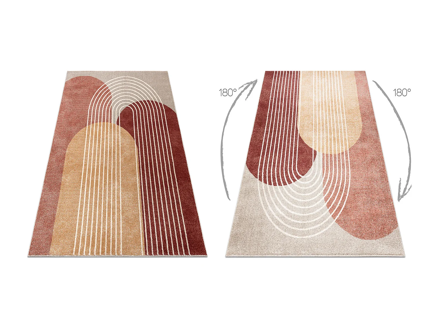 Tapete FUSION 0810 bege / terracota - Geométrico, moderno, abstrato 280x370 cm